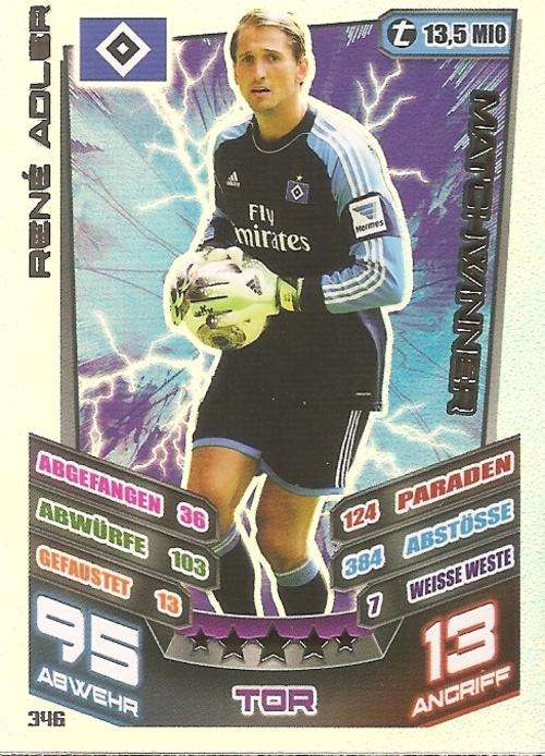 MATCH ATTAX "BUNDESLIGA" 2014 - RENE ADLER "MATCHWINNER" CARD