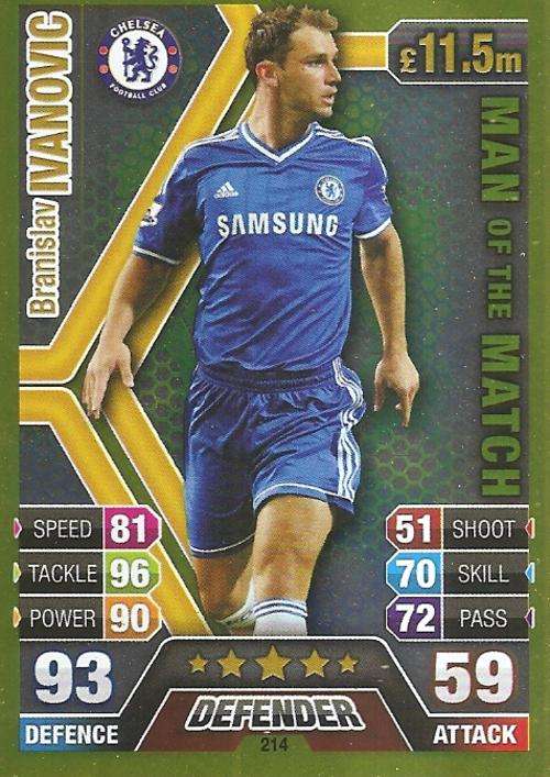 MATCH ATTAX 2013/14 - BRANISLAV IVANOVIC `MAN of the MATCH` CARD 214 - SA EDITION