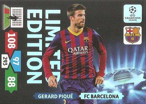 GERARD PIQUE - PANINI CHAMPIONS LEAGUE 2013/14 - `LIMITED EDITION` TRADING CARD