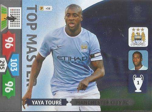 YAYA TOURE - PANINI CHAMPIONS LEAGUE  2013/2014 - RARE `TOP MASTER` TRADING CARD