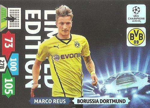 MARCO REUS - PANINI CHAMPIONS LEAGUE 2013/14 -  `LIMITED EDITION` TRADING CARD