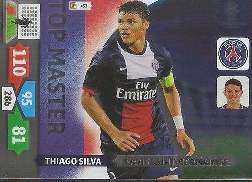 THIAGO SILVA - PANINI CHAMPIONS LEAGUE  2013/2014 - RARE `TOP MASTER` TRADING CARD