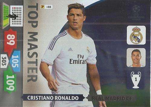 CRISTIANO RONALDO - CHAMPIONS LEAGUE  2013/14 ADRENALYN XL -  `TOP MASTER` FOIL TRADING CARD