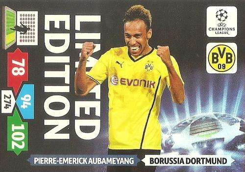 PIERRE E. AUBAMEYANG - PANINI CHAMPIONS LEAGUE  2013/14 -  ` LIMITED EDITION` TRADING CARD