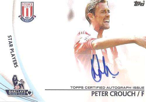 PETER CROUCH - TOPPS `PREMIER GOLD` 2013/14 - AUTHENTIC `CERTIFIED AUTOGRAPH` CARD SP-PC