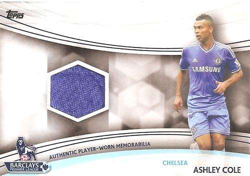ASHLEY COLE - TOPPS `PREMIER GOLD` 2013/14 - AUTHENTIC `WORN MEMORABILIA` CARD JR-AC