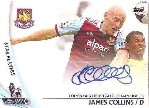 JAMES COLLINS - TOPPS `PREMIER GOLD` 2013/14 - AUTHENTIC `CERTIFIED AUTOGRAPH` CARD SP-JC
