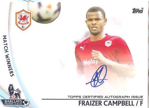 FRAZIER CAMPBELL - TOPPS `PREMIER GOLD` 2013/14 - AUTHENTIC `CERTIFIED AUTOGRAPH` CARD SP-FC