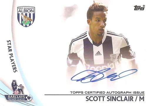 SCOTT SINCLAIR - TOPPS `PREMIER GOLD` 2013/14 - AUTHENTIC `CERTIFIED AUTOGRAPH` CARD SP-SS