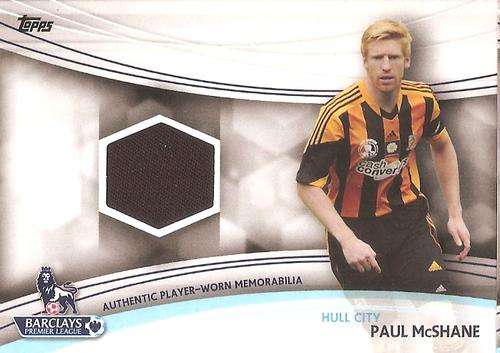 PAUL McSHANE - TOPPS `PREMIER GOLD` 2013/14 - AUTHENTIC `WORN MEMORABILIA` CARD JR-PM