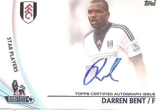 DARREN BENT - TOPPS `PREMIER GOLD` 2013/14 - AUTHENTIC `CERTIFIED AUTOGRAPH` CARD SP-DB