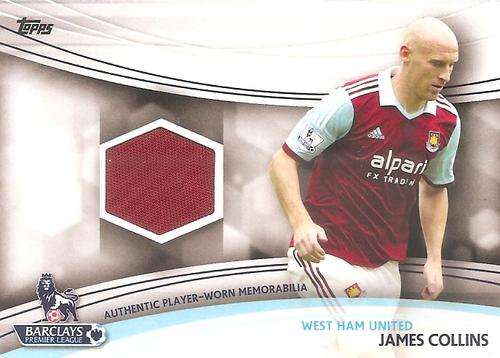 JAMES COLLINS - TOPPS `PREMIER GOLD` 2013/14 - AUTHENTIC `WORN MEMORABILIA` CARD JR-JC