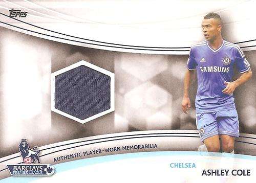 ASHLEY COLE - TOPPS `PREMIER GOLD` 2013/14 - AUTHENTIC `WORN MEMORABILIA` CARD JR-AC