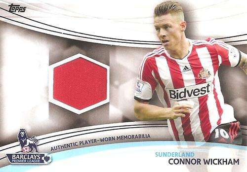 CONNOR WICKHAM - TOPPS `PREMIER GOLD` 2013/14 - AUTHENTIC  `WORN MEMORABILIA` CARD JR-CW