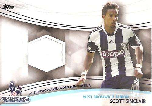 SCOTT SINCLAIR - TOPPS `PREMIER GOLD` 2013/14 - AUTHENTIC  `WORN MEMORABILIA` CARD JR-SS