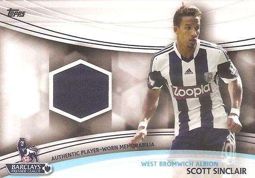 SCOTT SINCLAIR - TOPPS `PREMIER GOLD` 2013/14 - AUTHENTIC  `WORN MEMORABILIA` CARD JR-SS
