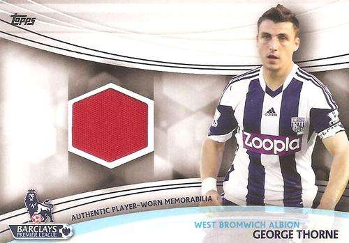 GEORGE THORNE - TOPPS `PREMIER GOLD` 2013/14 - AUTHENTIC  `WORN MEMORABILIA` CARD JR-GT