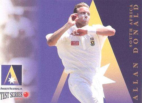 ALAN DONALD - 1997 FUTERA CRICKET "ANSETT SERIES"  - INSERT TRADING CARD AA7