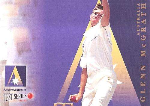 GLEN McGRATH - 1997 FUTERA CRICKET "ANSETT SERIES"  - INSERT TRADING CARD AA5
