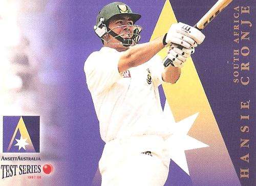 HANSIE CRONJE - 1997 FUTERA CRICKET `ANSETT SERIES`  - INSERT TRADING CARD AA8