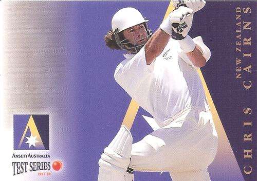 CHRIS CAIRNS - 1997 FUTERA CRICKET "ANSETT SERIES"  - INSERT TRADING CARD AA10