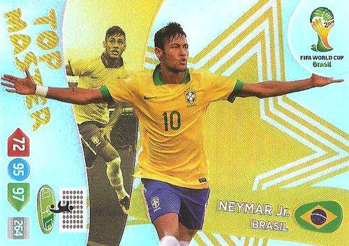 NEYMAR Jr - PANINI `FIFA WORLD CUP 2014 ADRENALYN XL -   `TOP MASTER` RARE TRADING CARD