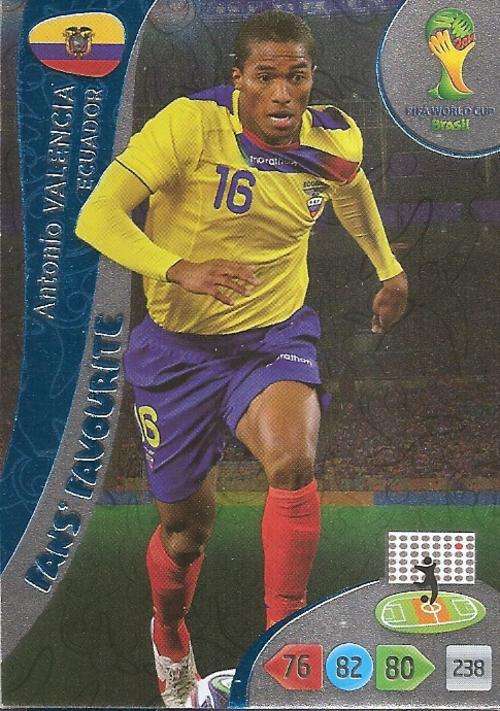 WORLD CUP 2014 ADRENALYN XL - ANTONIO VALENCIA "FANS FAVOURITE" CARD