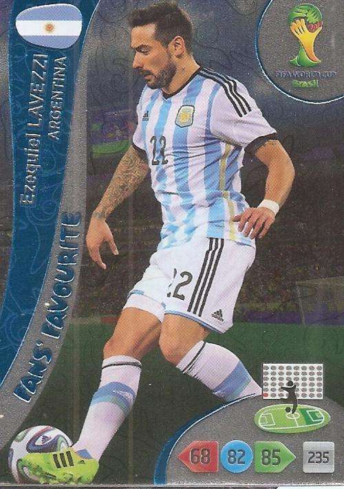 WORLD CUP 2014 ADRENALYN XL - EZEQUIEL LAVEZZI "FANS FAVOURITE" CARD