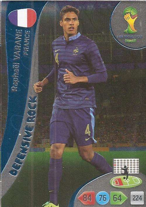 WORLD CUP 2014 ADRENALYN XL - RAPHAEL VARANE "DEFENSIVE ROCK" CARD