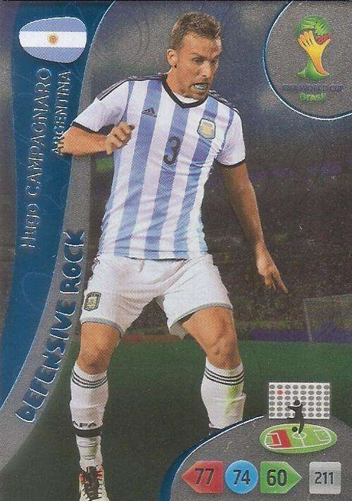 WORLD CUP 2014 ADRENALYN XL - HUGO CAMPAGNARO "DEFENSIVE ROCK" CARD