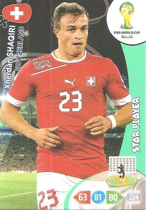 WORLD CUP 2014 ADRENALYN XL - XHERDAN SHAQIRI "STAR PLAYER" CARD