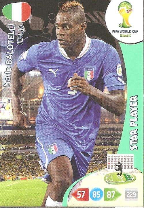 WORLD CUP 2014 ADRENALYN XL - MARIO BALOTELLI "STAR PLAYER" CARD