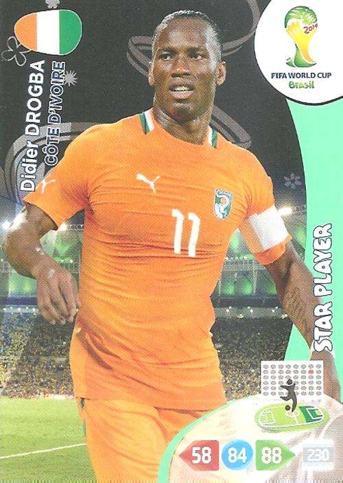 WORLD CUP 2014 ADRENALYN XL - DIDIER DROGBA "STAR PLAYER" CARD