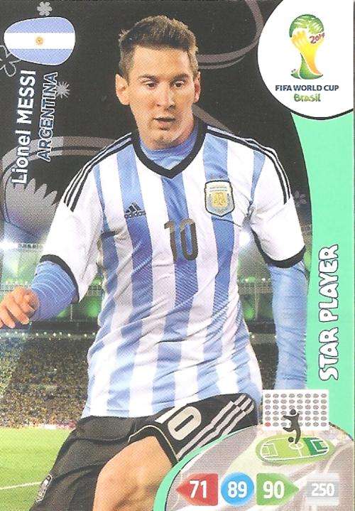 WORLD CUP 2014 ADRENALYN XL - LIONEL MESSI "STAR PLAYER" CARD