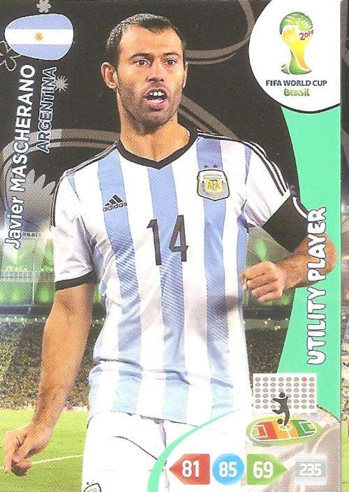 WORLD CUP 2014 ADRENALYN XL - JAVIER MASHERANO "UTILITY PLAYER" CARD