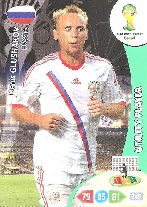 WORLD CUP 2014 ADRENALYN XL - DENIS GLUSHAKOV "UTILITY PLAYER" CARD