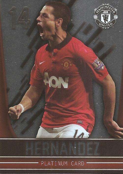 MANCHESTER UNITED ADRENALYN 2014 - JAVIER HERNANDEZ RARE `PLATINUM` CARD 95
