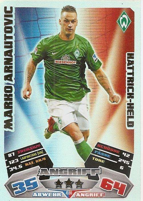 MATCH ATTAX 2012/13 "BUNDESLIGA" - MARKO ARNAUTOVIC "HAT TRICK HERO" CARD