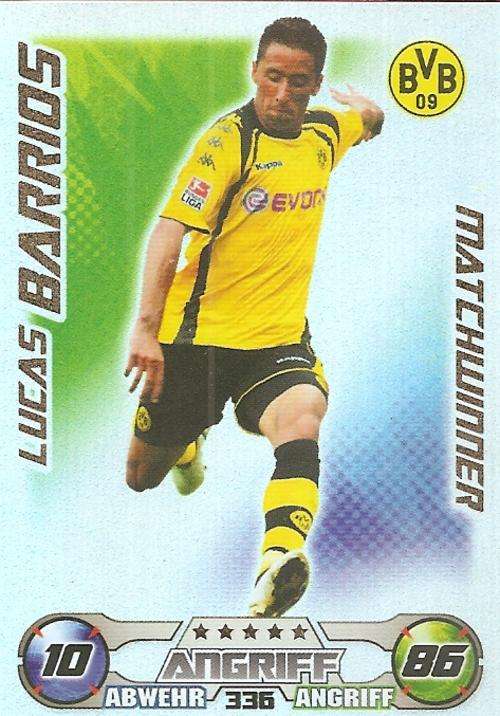 MATCH ATTAX 2009/10 BUNDESLIGA - LUCAS BARRIOS "MATCHWINNER" CARD
