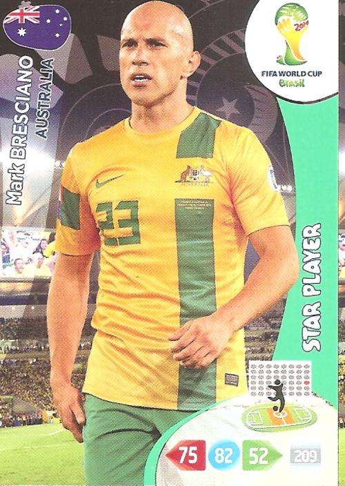 WORLD CUP 2014 ADRENALYN XL - MARK BRESCIANO "STAR PLAYER" CARD