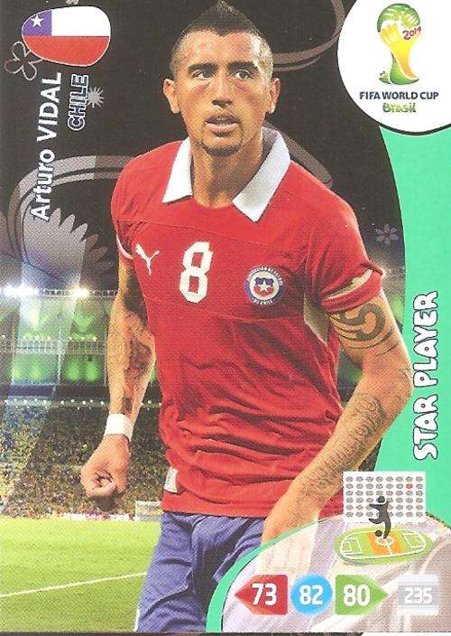 WORLD CUP 2014 ADRENALYN XL - ARTURO VIDAL "STAR PLAYER" CARD