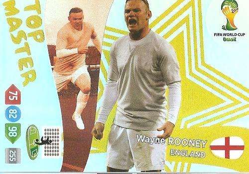 WAYNE ROONEY - PANINI `FIFA WORLD CUP 2014` COLLECTION -  `TOP MASTER` RARE FOIL TRADING CARD