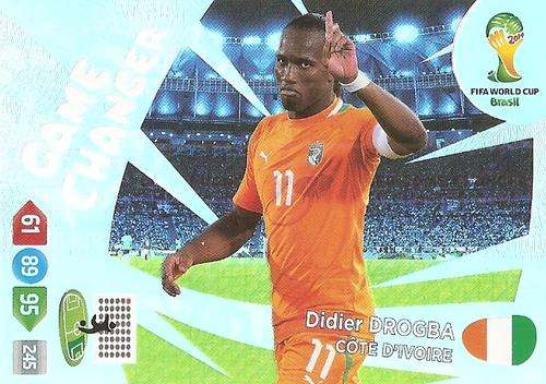 DIDIER DROGBA - PANINI `FIFA WORLD CUP 2014` COLLECTION -  `GAME CHANGER` FOIL TRADING CARD