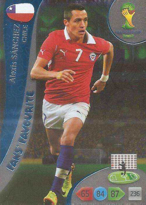 WORLD CUP 2014 ADRENALYN XL - ALEXIS SANCHEZ "FANS FAVOURITE" CARD