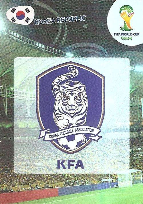 WORLD CUP 2014 ADRENALYN XL - KOREA REPUBLIC  "COUNTRY BADGE" CARD