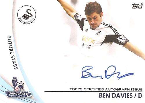 BEN DAVIES - TOPPS `PREMIER GOLD` 2013/14 - AUTHENTIC `CERTIFIED AUTOGRAPH` CARD SP-BD