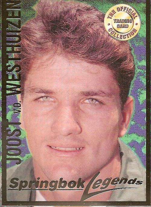 JOOST V/D WESTHUIZEN - RUGBY 1997 COLLECTION by PANINI - GOLD FOIL `LEGEND` TRADING CARD 114