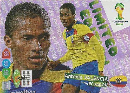 ANTONIO VALENCIA - WORLD CUP 2014 ADRENALYN XL - "LIMITED EDITION"  CARD