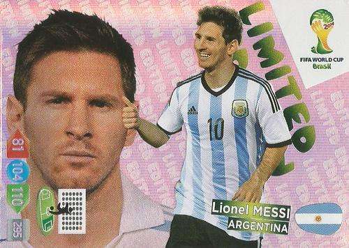 LIONEL MESSI - WORLD CUP 2014 ADRENALYN XL - `LIMITED EDITION`  TRADING CARD