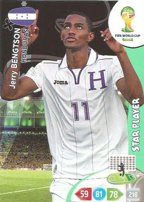 WORLD CUP 2014 ADRENALYN XL - JERRY BENGTSON "STAR PLAYER" CARD